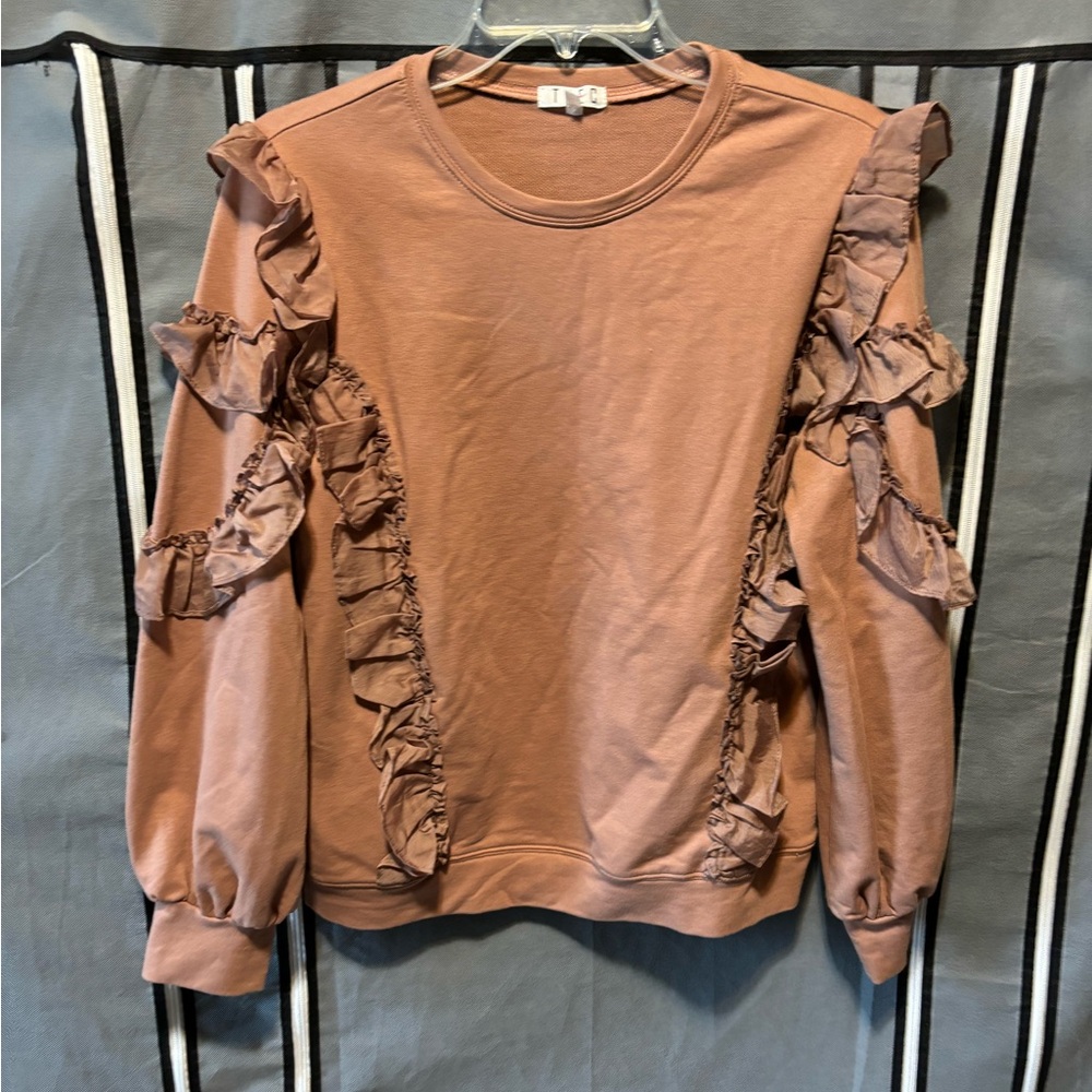 Ruffled Crewneck